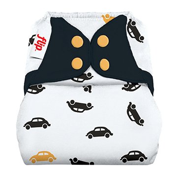 Flip Hybrid Reusable Cloth Diaper Cover with Adjustable Snaps and Stretchy Tabs - Fits Babies from 8 to 35+ Pounds (Faster)