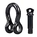 8MILELAKE 3/4 inches (2 Pack) Black D-Ring Shackle, 4 3/4 tons WLL (9,500 Lbs), Heavy Duty Galvanized D Ring for Jeep Vehicle Recovery