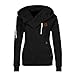 AJ FASHION Women's Oblique Zipper Hoodies Funnel Neck Full Zip Hooded Sweatshirt