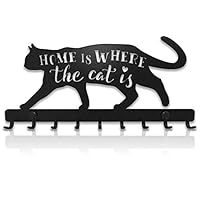 Key Holder for Wall Home Cat (9-Hook Rack) Decorative, Metal Hanger for Front Door, Kitchen, or Garage | Store House, Work, Car, Vehicle Keys | Vintage Decor