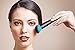 Qivange New Makeup Brush Set, 10 Pcs Professional Foundation Powder Blending Blush Concealer Eye Shadow Face Kabuki Brush (Black with Blue)