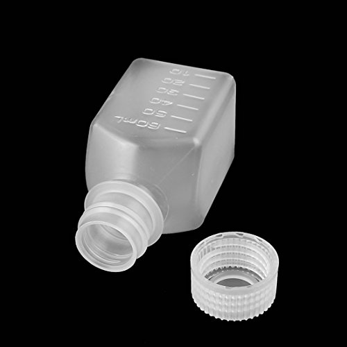 uxcell 5Pcs 60ml PP Square Wide Mouth Seal Reagent Bottle Chemical Sample Bottle - Thumbnail 2