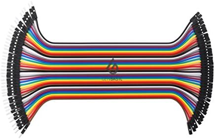 GenBasic 40 Piece Female to Male 8 Inch Solderless Ribbon Dupont Jumper Wires for Breadboard Prototyping