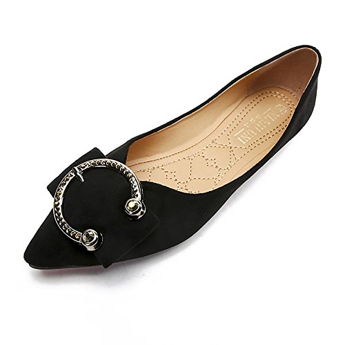 Meeshine womens classic pointy toe ballet flats slip on…