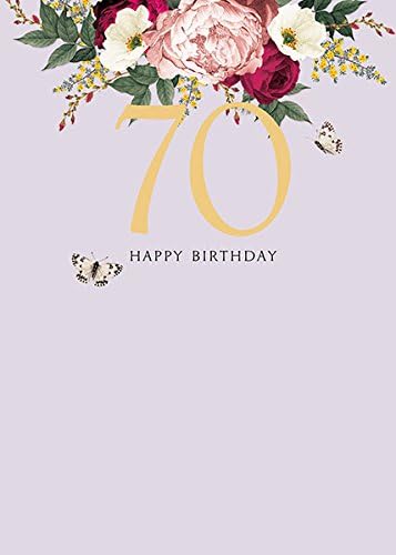 Amazon Com Age 70 Happy Birthday Elegant Flower 70 Today New Card