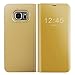 Galaxy S7 Edge Case, AICase Luxury Translucent View Window Sleep/Wake Up Function Cover Mirror Screen Flip Electroplate Plating Stand Full Body Protective Case for Samsung Galaxy S7 Edge (Gold)
