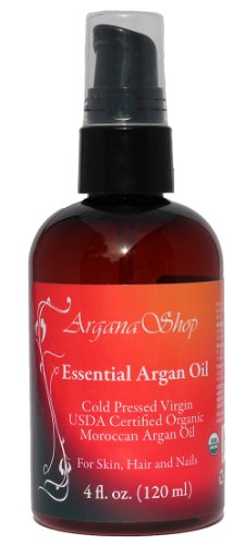 Essential Argan Oil, 100% Pure Virgin Cold Pressed, USDA certified organic, 4 Fl.oz