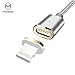Apple MFi Certified Nylon Braided Lighting to USB Compatible Magnetic Cable, Fast Charging and Data Sync – Gold (3.11 ft)