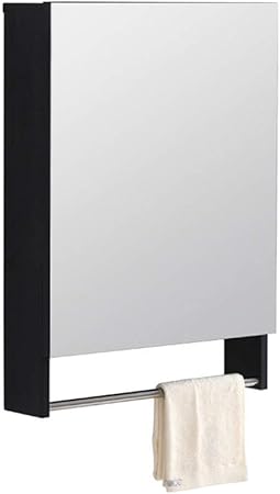 Armoires Avec Miroir Armoire De Toilette Etanche Armoire De Toilette Miroir Noir Mat En Metal Miroir Armoire De Toilette Avec Etagere Porte Serviettes Mural Boite De Miroir Amazon Fr Cuisine Maison
