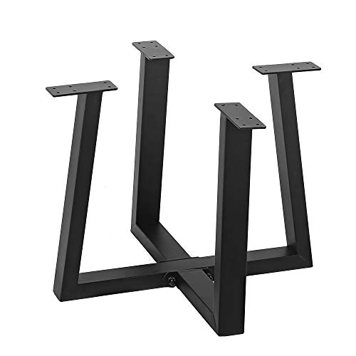 Metal Furniture Legs Industrial Dining Table Legs,Metal Legs for DIY Coffee Table Furniture Bench,Black Cast Iron Coffee Table Legs 15.74"Height 17.7"Wide,Rustic Heavy Duty Square Tube Desk Legs 2 Pcs - Thumbnail 6
