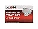 ABN 2pk Magnetic Tool Tray Set - 9In Rectangle and 4in Round Steel Mechanics Magnetic Parts Trays to Store and Organize Screws Nuts Bolts and Small Tools