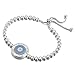 KIVN Fashion Jewelry Adjustable Bolo Evil eye Pave CZ Cubic Zirconia Wedding Bridal Bracelets for Women (Turquoise)
