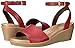 crocs Women's Leighann Anklestrap Lthr Wedge Sandal, Garnet, 8 M US