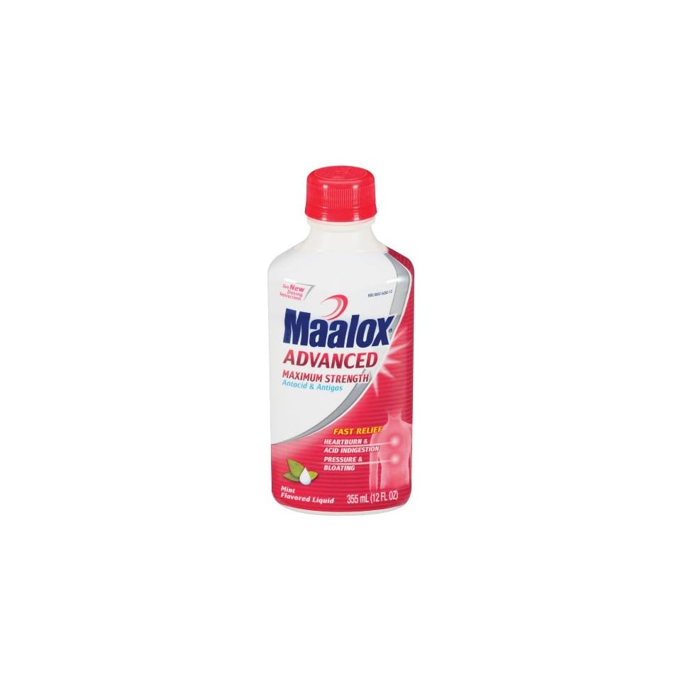 Maalox Advanced Antacid & Antigas, Maximum Strength, Mint Flavored