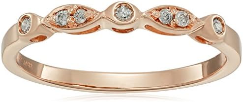 10K Rose Gold Diamond Stackable Ring (1/10cttw), Size 8
