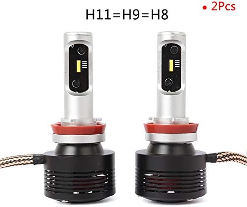 Car LED Head Lights Bulbs Replace For Car Halogen Lights Or HID Bulbs Black 2 Pcs,H11=H9=H8