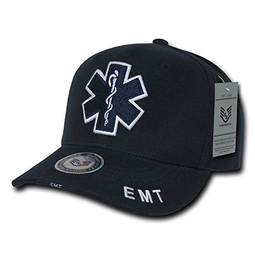 Rapid Dominance Genuine 3-D High Embroidered Law Enforcement Baseball Caps Hats (Adjustable , EMT-CORSS)
