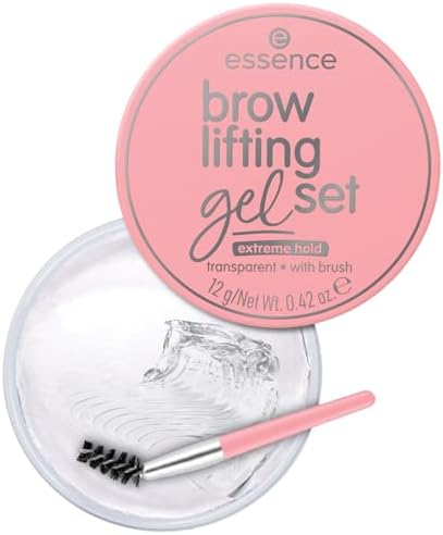 essence brow lifting gel set – Gel sopracciglia trasparente dalla texture gelatinosa – Tenuta a lunga durata – Cosmetica vegana senza profumo – Con applicatore a spazzolina – 12 g