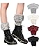 Pangda 4 Pairs Women Faux Fur Boot Cuff Leg Warmers for Winter - Furry Fuzzy Knitted Boot Socks