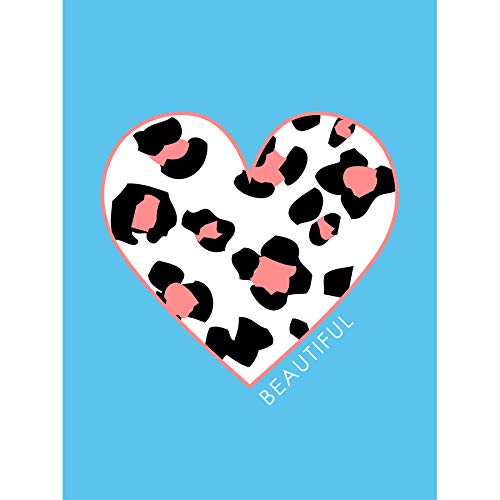 Wee Blue Coo Leopard Coral And Blue Beautiful Unframed Art Print Poster Wall Decor 12X16 Inch