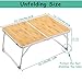 RAINBEAN Foldable Laptop Table Lapdesk, Breakfast Bed, Portable Mini Picnic Desk,Notebook Stand Read Holder for Couch Floor,Folding in Half w’ Inner Storage Space, Aluminum Alloy Leg-Bamboo Wood Grainthumb 2