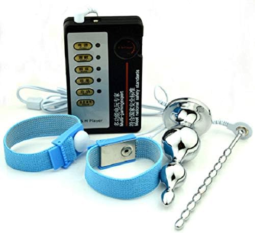 E-Stim kit Stimulation Accessories, Anseke Electro Conductive eletronic Rings Metal Plug with Cable Electric Stimulator Massage