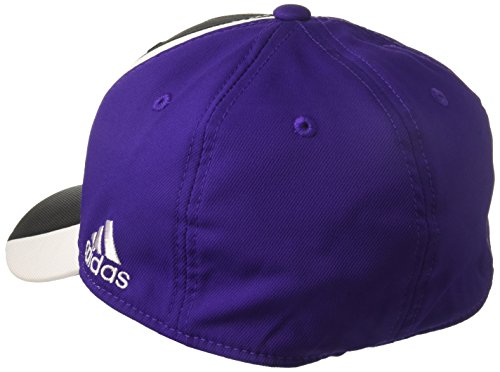 adidas MLS Orlando City SC Adult Men Cut 'N Sew Curved Visor Flex, Small/Medium, Black/Purple - Thumbnail 2