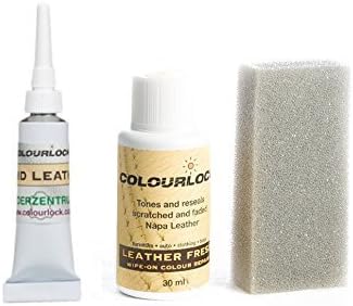 COLOURLOCK Leather Fresh Dye 30 ml & Fluid Leather Filler for BMW interiors to Repair Scuffs, Color damages, Light Scratches on Side bolsters and car Seats (Natur/Nature)