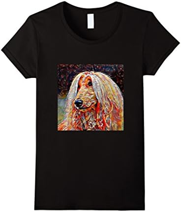 Womens Afghan Hound - A Portrait in Oil Small Black