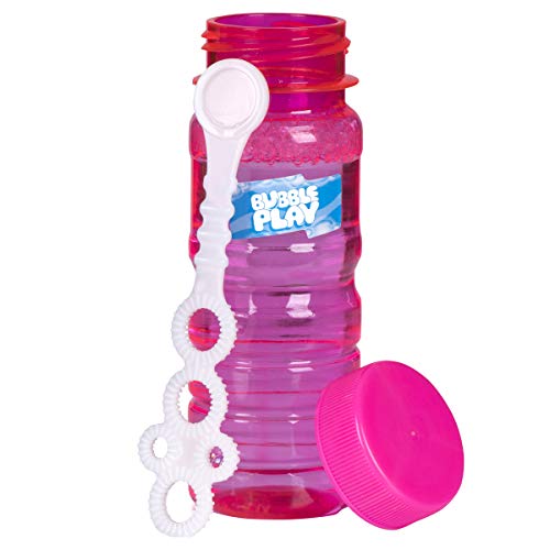 BubblePlay Bubble Blower Bottles with 5-hole Bubble Wand: 6 - 4 OZ Bottles of Bubble Solution with Wands for Kids - Outdoor Summer Fun, Birthday Party Favors