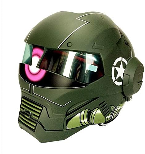 Motorcycle Helmets Professional Protection Strong Crash Motorcycle Helmet Men And Women Personality Motorcycle Helmet Steel Vintage Offroad, Metallic M L XL XXL (Multicolor Optional),K-L