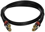 Monoprice 102869 3' Premium 2 RCA Plug to 2 RCA Plug 22AWG Cable - Black (3 Pack)