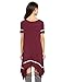 Meaneor Casual Loose T-Shirt Dress for Women Long Sleeve Irregular Hem Dress