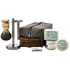 Gentleman Jon Deluxe Wet Shave Kit | Includes 8 Items: Safety Razor, Badger Hair Brush, Shave Stand, Canvas & Leather…
