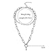 7th Moon Lock Pendant Necklace Statement Long Chain Punk Multilayer Choker Necklace for Women Men