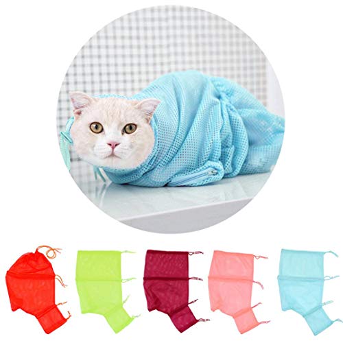 Jeeke Pet Cat Grooming Bag 丨Bathing Cat Restraint Bag 丨 Comfortable and Soft Cat Muzzle (Orange, 49cmx35cm/19.29''x13.78'') - Thumbnail 7