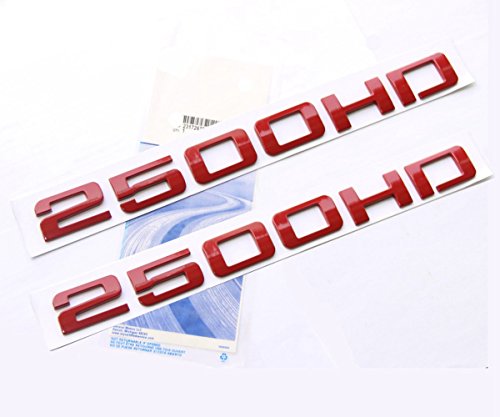 2pack OEM 2500HD Letter Nameplate Emblems 2500 HD Badge Compatible with Silverado Sierra Glossy (2019-2025 Redline)