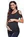 Liu & Qu Women's Maternity Cold-Shoulder Short Sleeve Scoop Neck Ruched T-Shirt Top