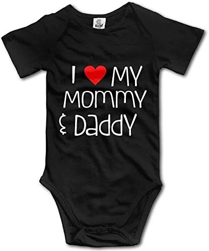 Infant Baby Outfit Creeper Short Sleeves Onesies - I Love My Mommy Daddy