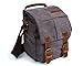 Small Camera Bag/Case, Vintage Canvase Leather Trim DSLR SLR Camera Shoulder Messenger Sling Bag