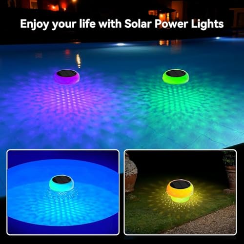 yowin Solar Floats with Remote Control, LED RGB IP68 Waterproof Light for Pool Above Ground Pool Colour Changing for Pond Garden Spa Hot Tub