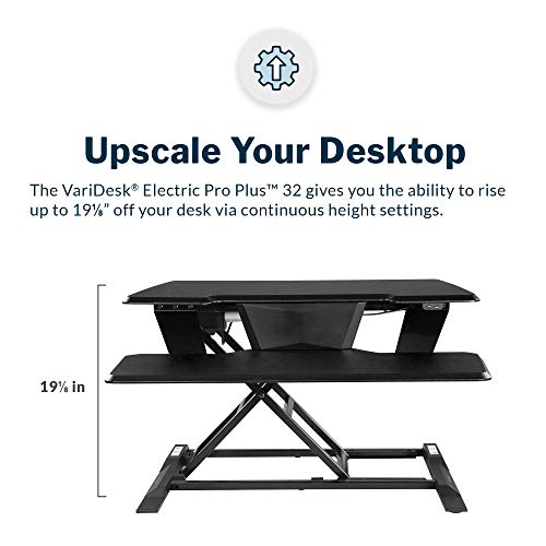 VariDesk Electric Pro Plus 32 by Vari Flexible Standing Desktop Converter Quick Sit to Stand
