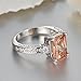 Psiroy 925 Sterling Silver Plated Emerald Cut Created Morganite Filled Anniversary Ring Size 7