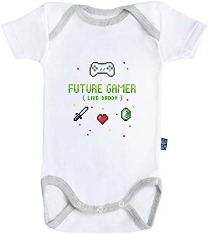 Baby Geek Future Gamer Like Daddy Bodysuit/Onesie Short Sleeves - 100% Cotton (3-6M)
