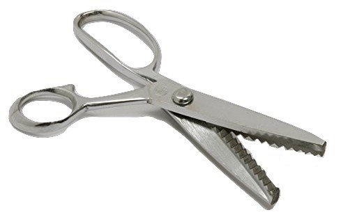 Madan Scissors Carbonized Funner Steel Traditional Zig Zag Scissors (Silver, 205mm)