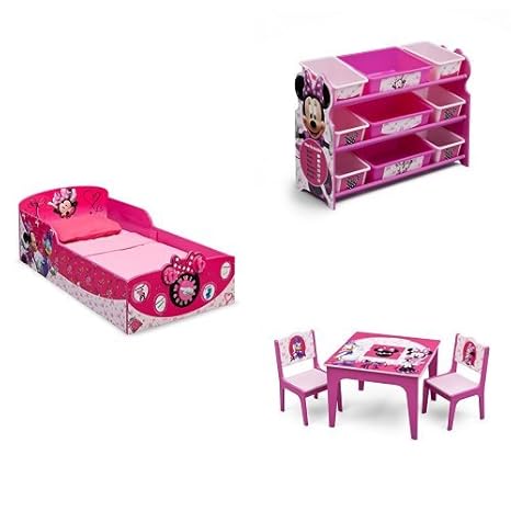 Amazon Com Disney Minnie Mouse 3 Piece Toddler Bedroom Bundle Baby