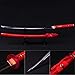 TEKIIOO Katana Sword, Fully Handmade Real Japanese Sword 1040 High Carbon Steel Samurai Sword with Wooden Scabbard Alloy Guard (Red)