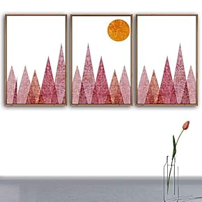 3 Piece Framed Canvas Wall Art for Living Room, Bedroom Nordic Simple Style Canvas Prints for Modern Home Decoration Ready to Hang - 16"x24"x3 Panels