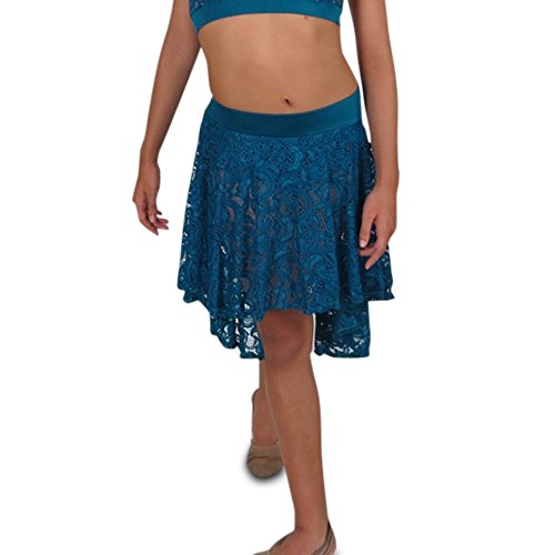 Lace Dance Skirt Youth, Uneven Hem Dance Skirt, Girls High Low Dance Skirt, Choose your Color