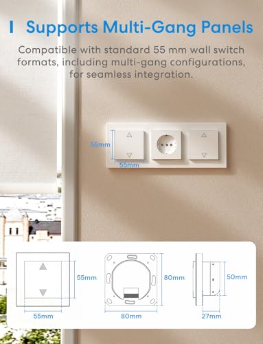 Meross Matter Wlan Rolladenschalter Smart (NEUTRALKABEL ERFORDERLICH), kompatibel mit Apple HomeKit, Alexa, Google Home und Home Assistant, Smart Home Rolladensteuerung für Jalousien, 4 Stück 2